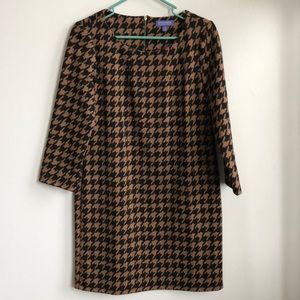 Black brown houndstooth dress
